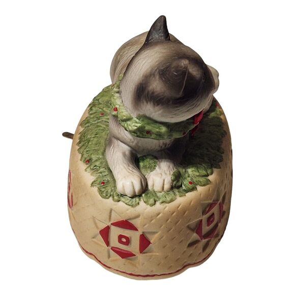 Vintage Schmid Gordon Fraser Cat Music Box Christmas Holiday Working 1985 - Picture 9 of 12